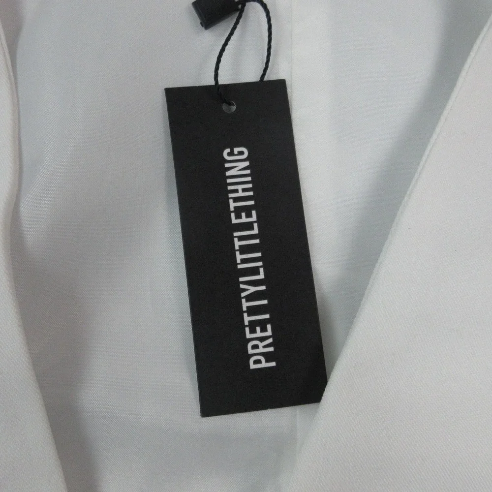 PrettyLittleThing Waistcoat Womens US 8 White Premium Tailored Longline Vest NWT - Picture 11 of 16